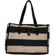 Women's Tommy Hilfiger Medium Shopper Handbag (Black/White Canvas) - Hand bag - $74.99 