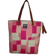 Women's Tommy Hilfiger NS Tote Handbag (Pink/Beige Timmed With Brown) - Hand bag - $129.00 