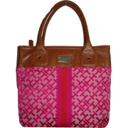 Women's Tommy Hilfiger Small Tote Handbag (Pink Alpaca With Orange Center Stripe) - Hand bag - $89.00 