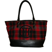 Women's Tommy Hilfiger Tote Handbag (Red Plaid/Black) - Hand bag - $95.00 