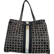 Women's Tommy Hilfiger Tote Handbag With Buckle (Black/White) - Hand bag - $109.00 