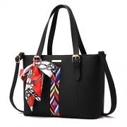 Women's Top-Handle Handbags Large Capacity PU Leather Tote Shoulder Bag Satchel Purse Medium With Scarve - Bag - $29.99 