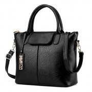 Women's Top-Handle Handbags Urban Style 3-Way Soft Leather Shoulder Tote Large - Bag - $29.98 