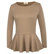 Women Casual Round Neck Slim Fit Blouse Ruched Top - Košulje - kratke - $28.99  ~ 184,16kn