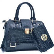 Women Crocodile Skin Designer Satchel Handbags Structured Purses Shoulder Bags With Shoulder Strap - Hand bag - $39.99 