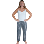 Womens Cotton Camisole and pant loungewear/PJ/pajama set - Designs and Colors Available Black & White Stars - Pajamas - $19.99 