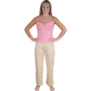 Womens Cotton Camisole and pant loungewear/PJ/pajama set - Designs and Colors Available Yellow & Pink Stars - Pajamas - $19.99 