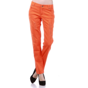 Womens Designer Jeggings Denim Distressed Skinny Club Leggings Tangerine - Leggings - $34.99 