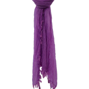 Womens Long Fringe Lightweight Crinkle Scarf Wrap Shawl Accessory Purple - Cachecol - $12.99  ~ 11.16€