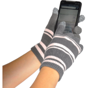 Womens Magic texting glove with conductive yarn finger tips for iPhone, iPad and all touch screen devices - 4 colors GreyPink - Gloves - $16.99 