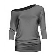 Womens 3/4 Sleeve Soft Off The Shoulder Scoop Neck Casual Top Blouse - Košulje - kratke - $19.99  ~ 126,99kn