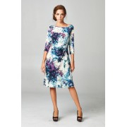 Women's 3/4 Three Quarter Sleeve Abstract Print Midi Dress - Dresses - $21.50 