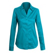 Women's Classic Button Down Long Sleeve Fitted Shirt - Košulje - kratke - $20.98  ~ 133,28kn