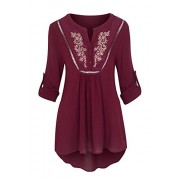 Women's Embroidered Flowy Loose Fit Woven Peasant Tops and Tunics - Košulje - kratke - $29.99  ~ 190,51kn