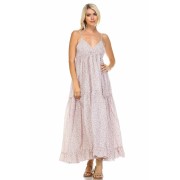 Women's Floral Printed Tiered Maxi Dress - Dresses - $23.60 