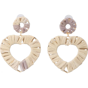 Womens Heart Shaped Raffia Earrings Nhjj134793 - 耳环 - 