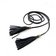 Women's Leather Belts for Dress Tassel Self Tie Wrap Thin Waist Chain - Cinture - $19.99  ~ 17.17€