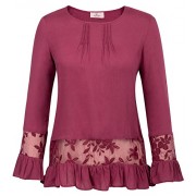 Womens Long Sleeve Chiffon Printed O-Neck Casual Blouse Shirt Tops - Košulje - kratke - $22.99  ~ 146,05kn