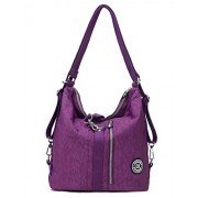 Women's Multipurpose Water-resistant Nylon Shoulder Bag Top Handle Handbag Fashion Travel Backpack Purse for Women - ハンドバッグ - $26.88  ~ ¥3,025