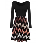 Womens Mutil Stripe Chervon Printed Casual Short / Long Sleeve Mini Party Dress - Kleider - $21.99  ~ 18.89€