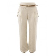 Women's Plain Elastic Waist Boho Harem Pants with Side Pockets, Include a Belt - Spodnie - długie - $19.99  ~ 17.17€
