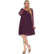 Women's Plus Size Lace Sleeve Shift Dres - Haljine - $28.50  ~ 24.48€