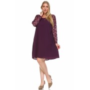 Women's Plus Size Lace Sleeve Shift Dress - Dresses - $28.50 
