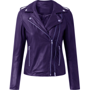 Womens Purple Leather Biker Jacket - 外套 - $205.00  ~ ¥1,373.57