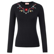 Women's Retro Embroidered Sweater Pullover Long Sleeve Knitting Sweater Tops - Košulje - kratke - $17.99  ~ 114,28kn