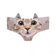 Womens Sexy Valentine's Day Gift 3D Animal Cat Print Cute Briefs with Ears Bikini Panties Briefs Underwear - Unterwäsche - $7.50  ~ 6.44€