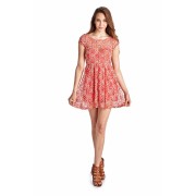 Women's Sleeveless Floral Lace Dress - Dresses - $16.40 