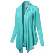 Women's Solid Jersey Knit Draped Open Front Long Sleeves Cardigan - Made in USA - Košulje - kratke - $16.47  ~ 104,63kn