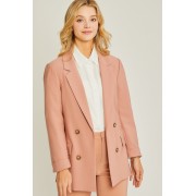 Wood Pink Woven Solid Vertigo Blazer - Jacket - coats - $49.50 