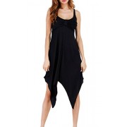 X-Future Women's Open Back Irregular Sleeveless Pleated Party Midi Dress - Dresses - $21.89 