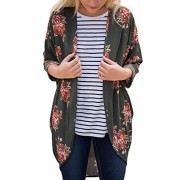 XUERRY Womens Floral Kimono Bikini Cardigan Loose Beach Cover Up Blouse Tops Outwear - Kostiumy kąpielowe - $14.99  ~ 12.87€