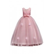 YMING Girl's Prom Dress Tulle Lace Flower Girl Dress Pincess Dress Maxi Dress - Dresses - $51.99 
