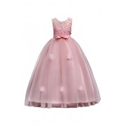 YMING Girl's Prom Dress Tulle Lace Flower Girl Dress Pincess Dress Maxi Dress - ワンピース・ドレス - $51.99  ~ ¥5,851