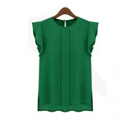 Yang-Yi Clearance, Hot Summer Womens Casual Loose Chiffon Short Tulip Sleeve Blouse Loose Shirt Tops - Camisas - $1.98  ~ 1.70€