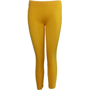 Yellow Seamless Capri Leggings Three Quarter Length - Leggings - $5.90 