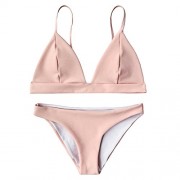 ZAFUL Women Cami Plunge 2 pieces bikini Set Triangle Push Up Padded Swimsuits - Kostiumy kąpielowe - $21.99  ~ 18.89€