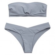 ZAFUL Women Knot Padded Triangle Bottom Bandeau Strap Wrap Bikini Set Bathing Swimsuit - Kostiumy kąpielowe - $21.99  ~ 18.89€