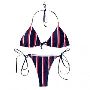 ZAFUL Women Swimsuit Striped Halter String Bikini Set Padded 2 Bikinis Bathing Suit Beachwear - Fato de banho - $7.99  ~ 6.86€