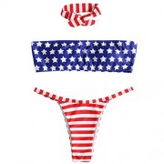 ZAFUL Women's American Flag Bandeau Bikini Sets Swimwear Bathing Suits - Kostiumy kąpielowe - $16.49  ~ 14.16€