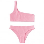 ZAFUL Women's Sexy Two Piece Monokinis One Shoulder Bikini Top and Bottoms - Kostiumy kąpielowe - $24.99  ~ 21.46€
