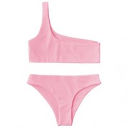 ZAFUL Women's Sexy Two Piece Monokinis One Shoulder Bikini Top and Bottoms - Fato de banho - $24.99  ~ 21.46€