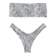 ZAFUL Women's Sexy Two Piece Strapless Leopard Print Bandeau Bikini Sets Swimwear Bathing Suits - Kostiumy kąpielowe - $9.99  ~ 8.58€