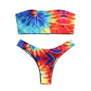 ZAFUL Women's Strapless High Cut Bandeau Bikini Set 2 Piece Bikini Swimsuits - Swimsuit - $15.49 