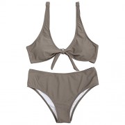 ZAFUL Women's Two Piece Solid Color Swimwear Knotted Scoop Bathing Suit - Kostiumy kąpielowe - $29.99  ~ 25.76€