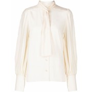 ZIMMERMANN draped-collar button-front sh - Long sleeves shirts - $387.00 
