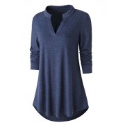 Zattcas Womens Tunic Top, Women Casual Long Sleeve V Neck High Low Blouse Shirt Tops - Рубашки - короткие - $69.99  ~ 60.11€